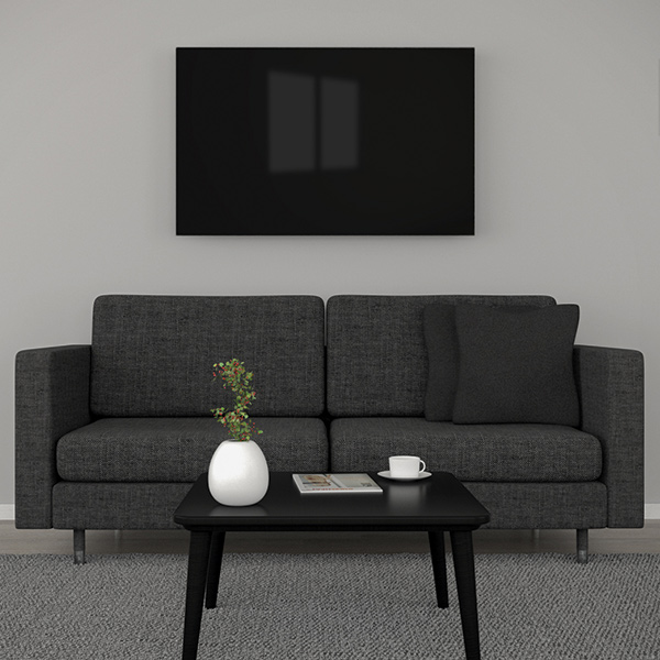 Glasheizung schwarz 1150 Watt 120x80cm